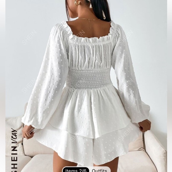 shein white off shoulder romper - Picture 3 of 3